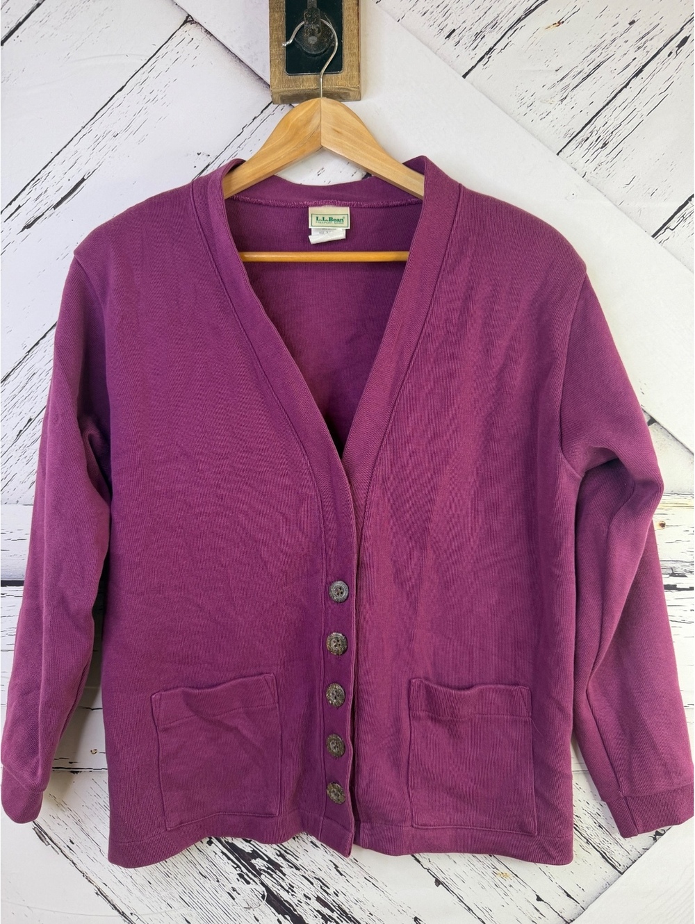 VTG 80s/90s L.L. Bean Button Up Cardigan Sweatshirt Sweater Freeport ME. Women M